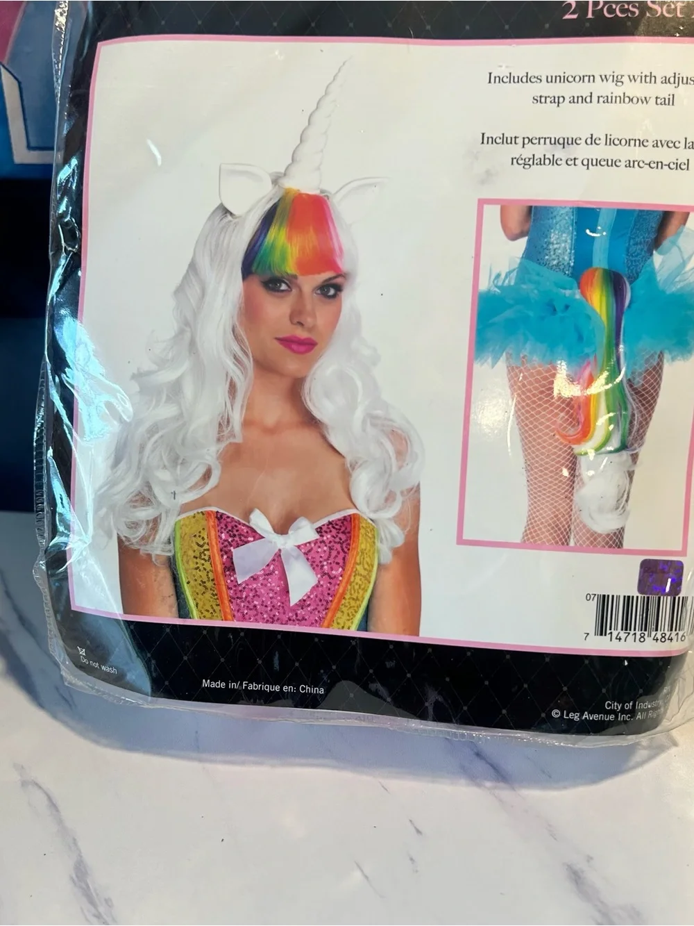 Leg Avenue Unicorn rainbow Wig  & tail